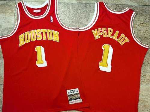 Men Houston Rockets 1 McGrady red Game NBA Nike Jerseys Print
